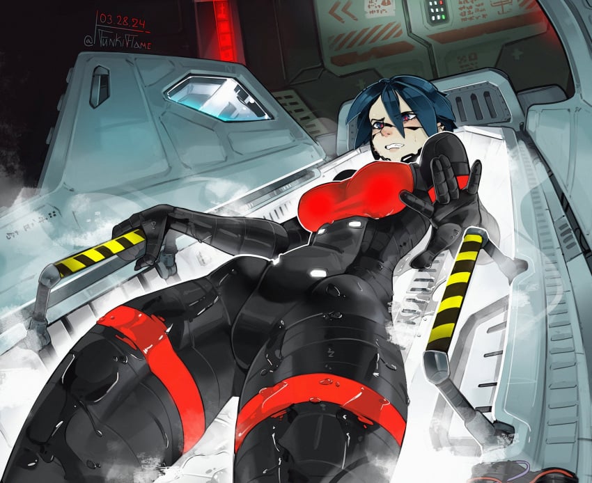 1girls breasts dark_hair elster_(signalis) female female_focus female_only funkiflame getting_up robot robot_girl robot_humanoid signalis thick_thighs thigh_gap thighs