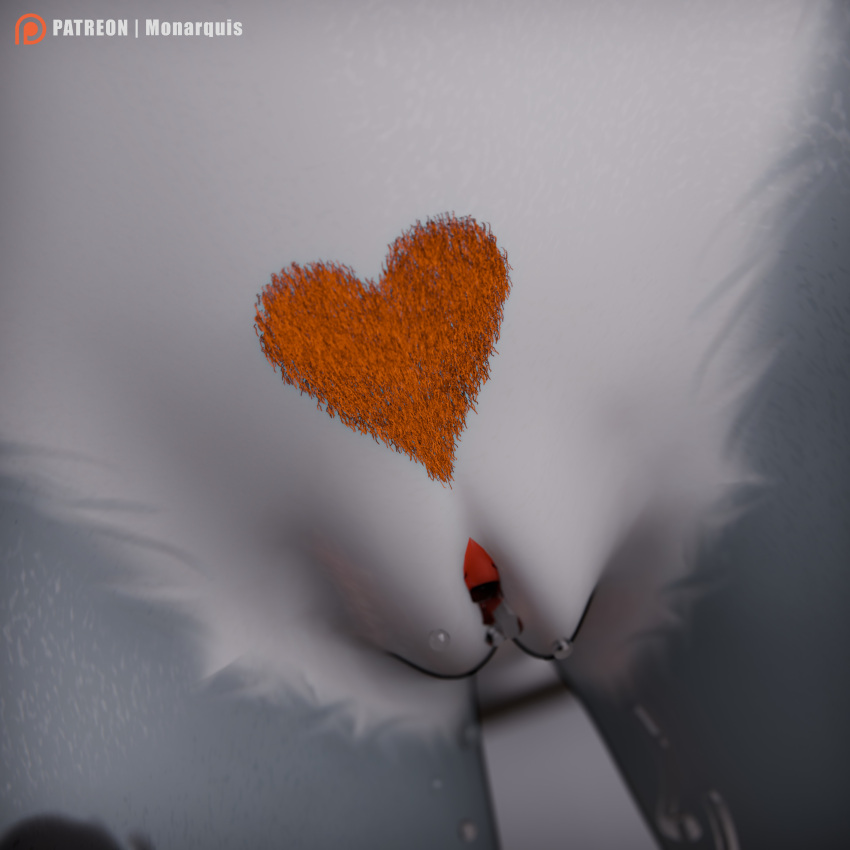 3d_(artwork) absurd_res anthro clitoris digital_media_(artwork) felid feline female focused genitals heart_symbol hi_res mammal momo_(monarquis) monarquis pantherine pubes pussy snow_leopard solo