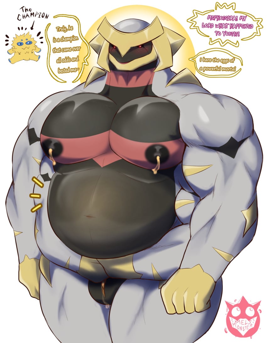 absurd_res alvin_(mels_monster) generation_4_pokemon generation_5_pokemon giratina hi_res joltik larger_male legendary_pokemon male mels_monster_(artist) mephos_(mels_monster) muscular nintendo pokemon pokemon_(species) pregnant pregnant_male size_difference small_dom_big_sub