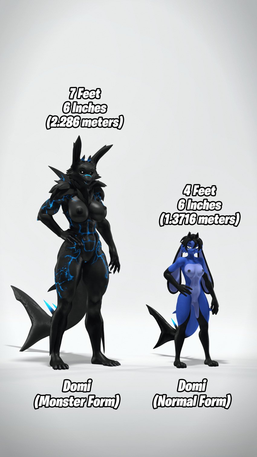 3d_(artwork) absurd_res anthro digital_media_(artwork) domi_(domibun) domibun duo female fur glowing glowing_eyes glowing_markings hi_res horn horned_tail hybrid markings scales source_filmmaker_(artwork) tail