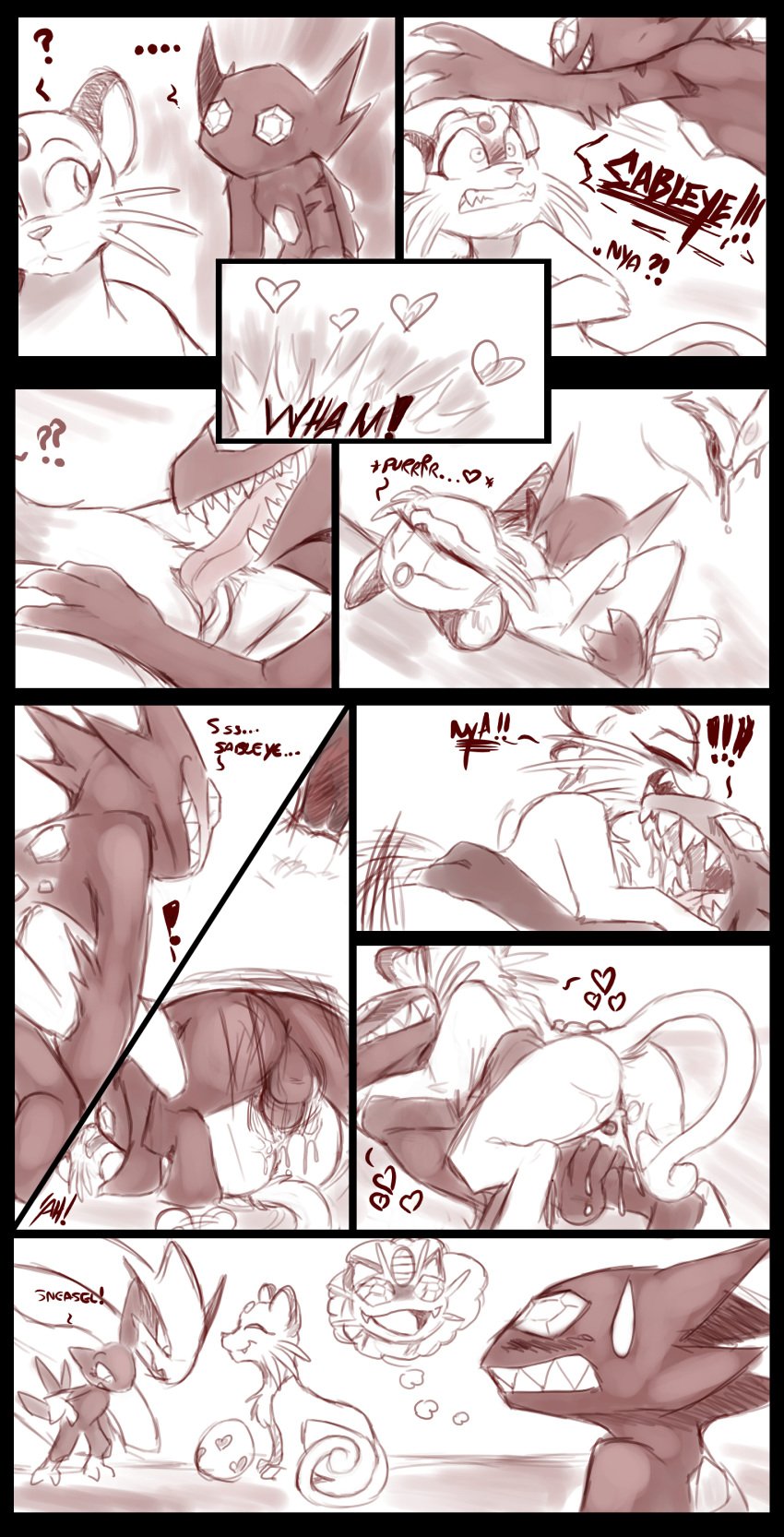 anthro comic cowgirl_position cum cunnilingus feline female licking_pussy lugia male mel_the_hybrid nintendo nude oral oral_sex persian pokémon_(species) pokemon pokemon_(species) sableye sex sneasel vaginal_penetration