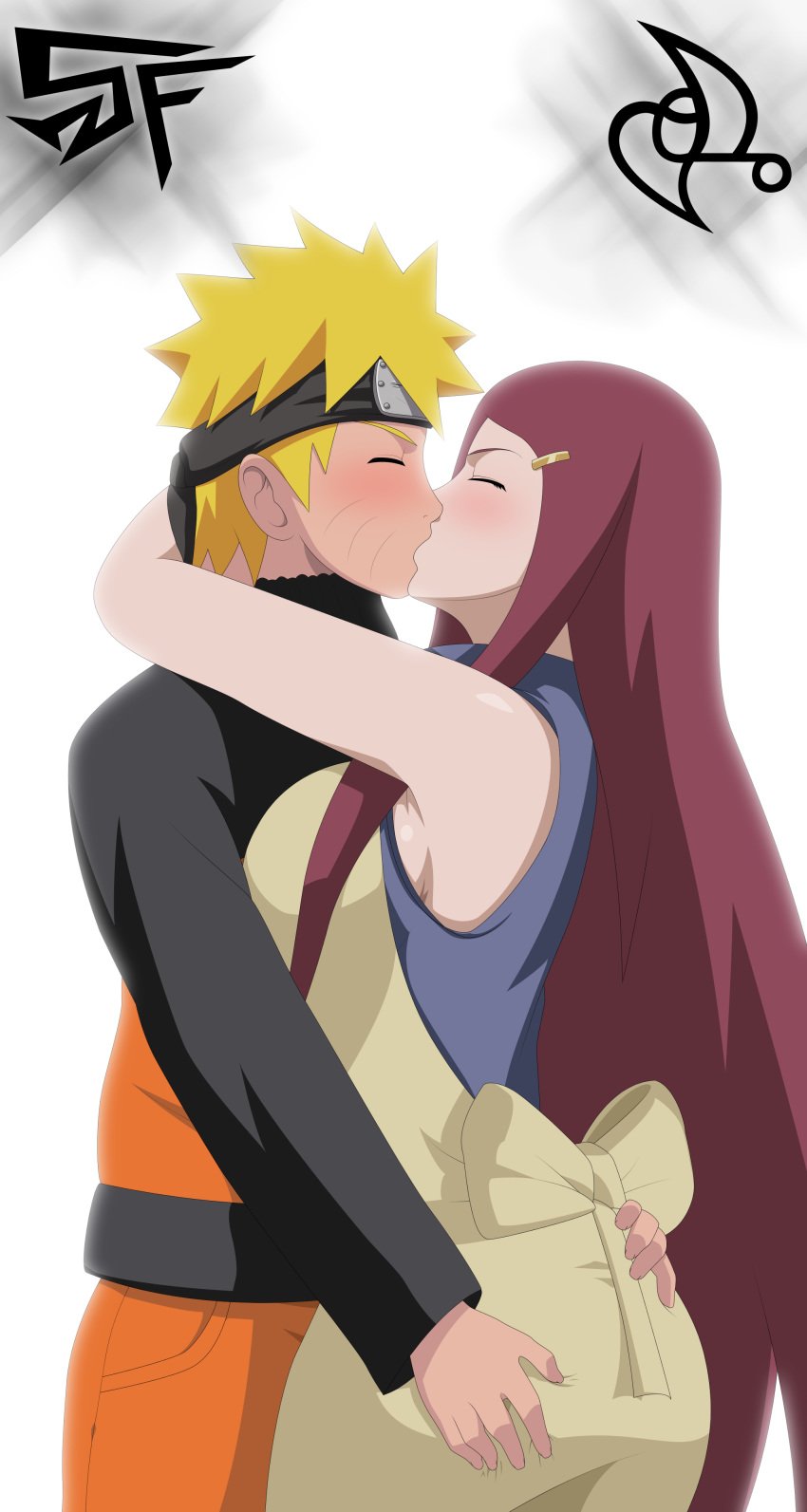 1boy 1girls age_difference armpits ass ass_grab ass_in_dress blonde_hair blush breasts closed_eyes clothed couple curvy dress family forehead_protector green_eyes grin happy headband heart high_resolution hug incest jacket kiss kissing konohagakure_symbol long_hair milf mother_and_son naruto no_bra omarsin parental_incest passionate passionate_incest red_hair ribbon short_hair smile spiked_hair stiky_finkaz uzumaki_kushina uzumaki_naruto very_long_hair wristband