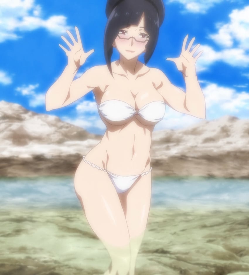 anime_screencap bikini blazblue litchi_faye_ling mature_female onsen