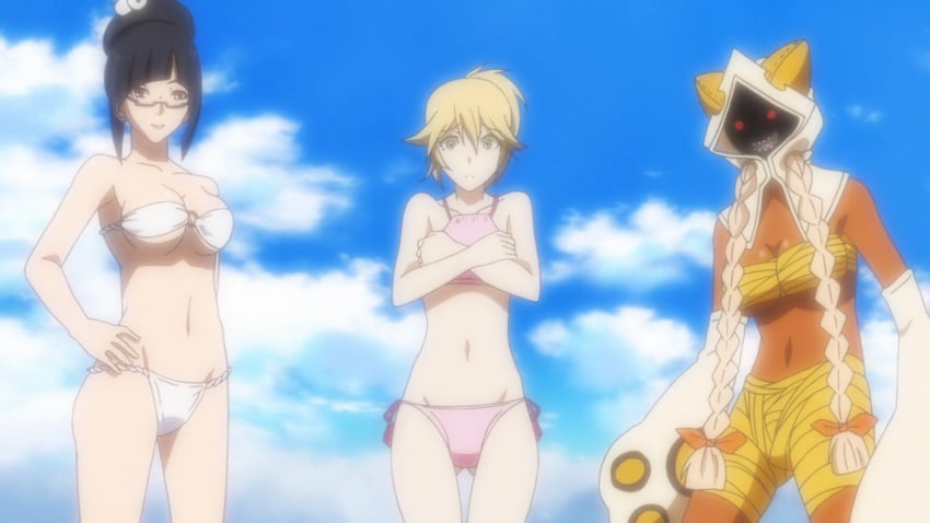 anime_screencap bikini blazblue litchi_faye_ling mature_female noel_vermillion taokaka