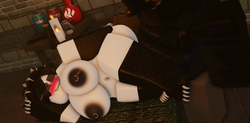 3d anal anal_sex armor biting_lip black_clothing black_ears black_hair blush breasts breasts_out closed_eyes criminality dragon dragon_lady_(moosty) dragon_tail ear glasses hand_on_ass heart laying laying_on_side made_using_roblox moosty nipple_piercing roblox roblox_game robloxian self_upload side_fuck sidefuck tagme tail thighhighs watermark