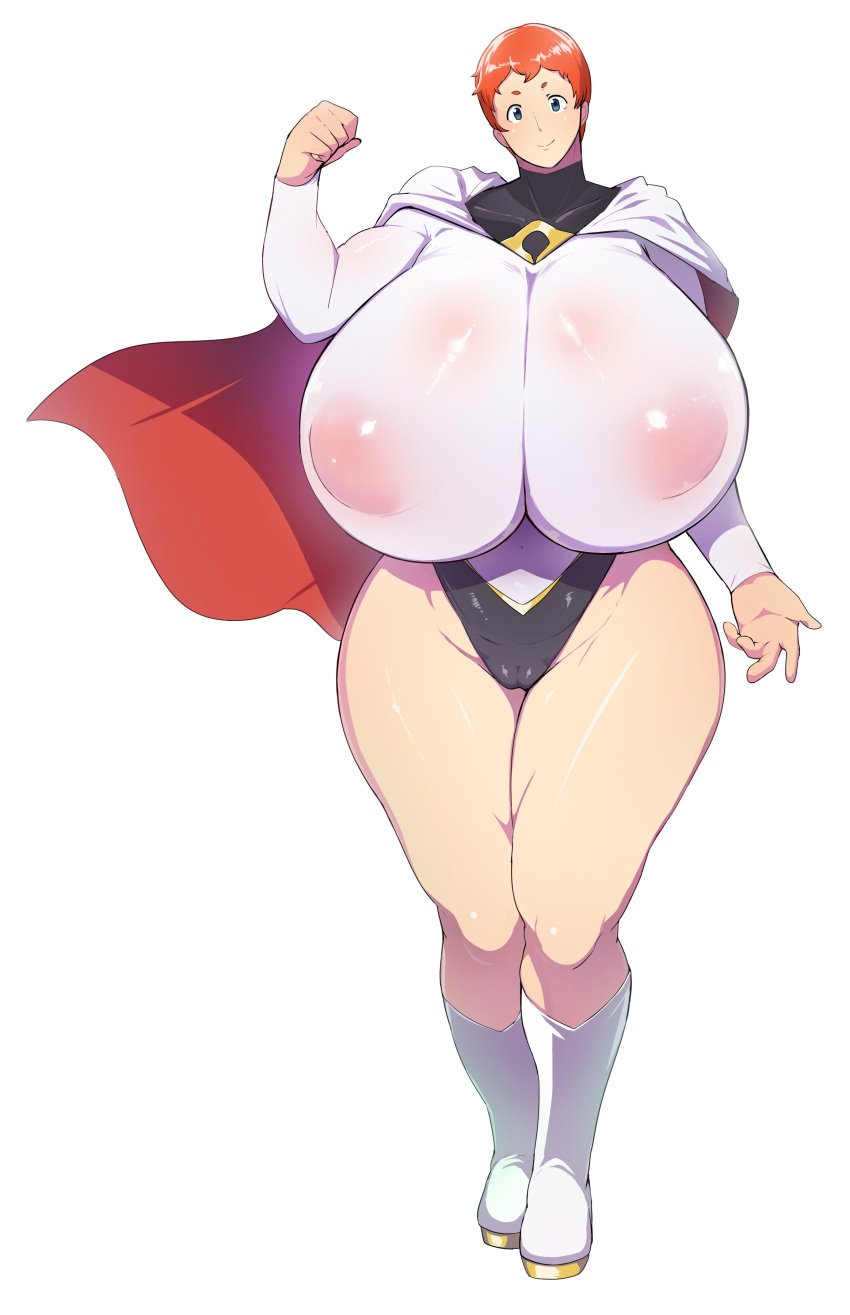 big_ass big_breasts character_request erect_nipples_under_clothes female hyper_ass hyper_breasts leotard sasaki_tatsuya superhero superhero_costume superheroine tagme tagme_(character) twitter_link