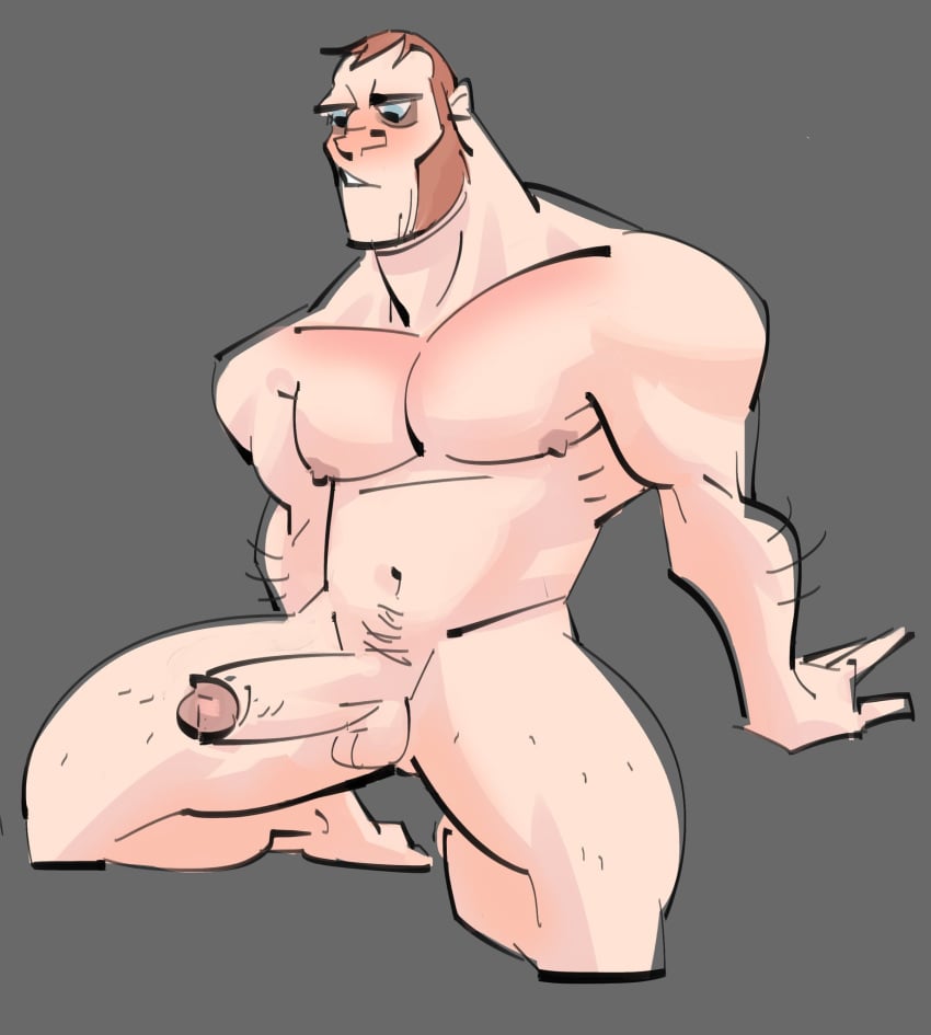 balls bara blush boner disney erection male male_only muscles muscular nude on_knees penis posduroo sideburns sideburns_(tangled) solo solo_male tangled