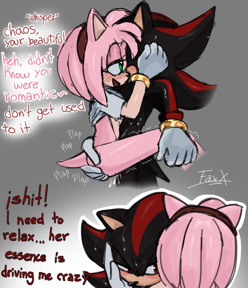 amy_rose green_eyes male/female pink_fur red_eyes red_fur sex shadow_the_hedgehog sonic_(series) wholesome