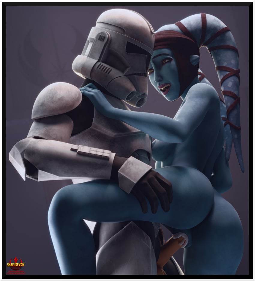 1boy 1girls 3d aayla_secura blender clone_wars cum_in_pussy female fucked_silly male penis sex snafusevsix star_wars