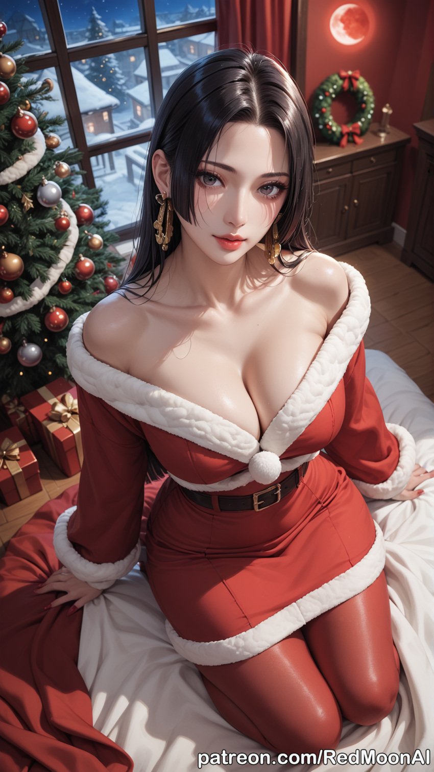 ai_generated boa_hancock christmas_outfit female female_only one_piece redmoonai