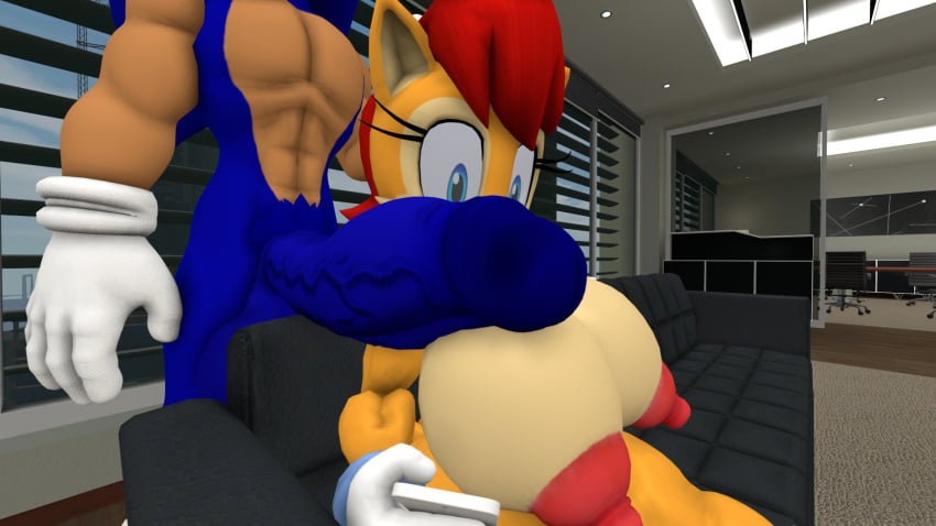 big_breasts big_penis breasts cleavage female furry huge_breasts huge_cock nipples novaparadox1337 penis sally_acorn sega sonic_(series) sonic_the_hedgehog tagme thick_thighs wide_hips