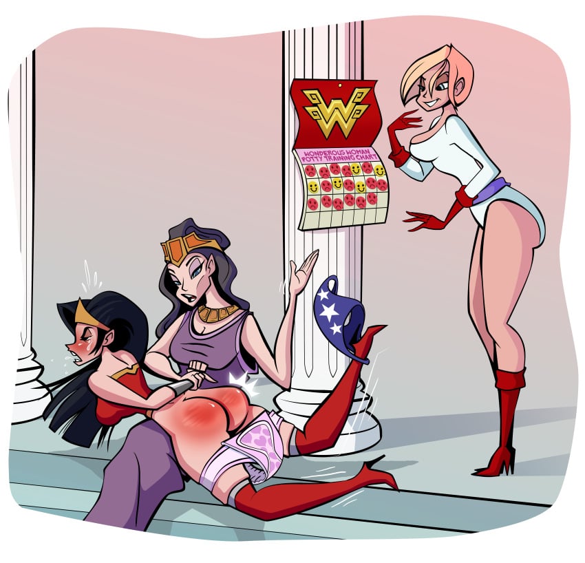 abdl diaper diaper_fetish over_the_knee over_the_knee_spanking spank_marks spanked spanking spanking_ass spanking_butt spankingtoons wonder_woman wonder_woman_(series)