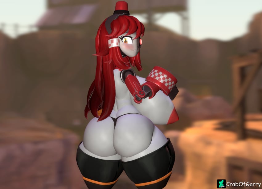 1girls 2024 3d big_ass black_thong crabofgarry deviantart erect_nipples garry's_mod gun huge_breasts joints long_hair_female mimi_sentry red_hair_female robot_girl robot_humanoid sideboob solo_female solo_focus team_fortress_2 thick_thighs thong