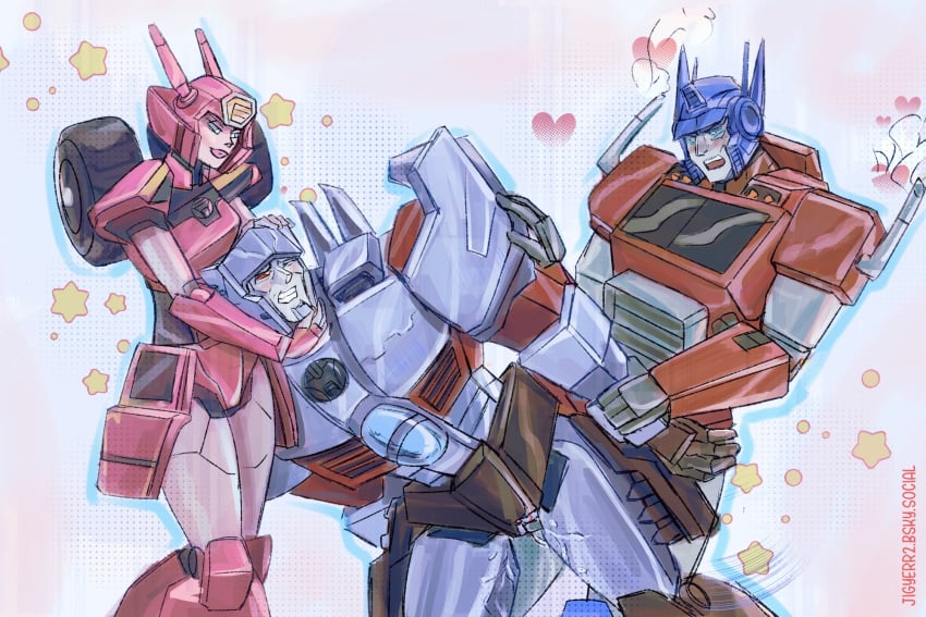 1girls 2boys bent_over bisexual bisexual_male bisexual_sandwich bisexual_threesome digital_media_(artwork) elita_one intersex jigyerr2 loving_it loving_look megatron moaning optimus_prime robot robot_boy robot_girl robot_humanoid sex sex_from_behind smile tender threesome transformers transformers_earthspark vaginal_penetration valve_penetration valveplug