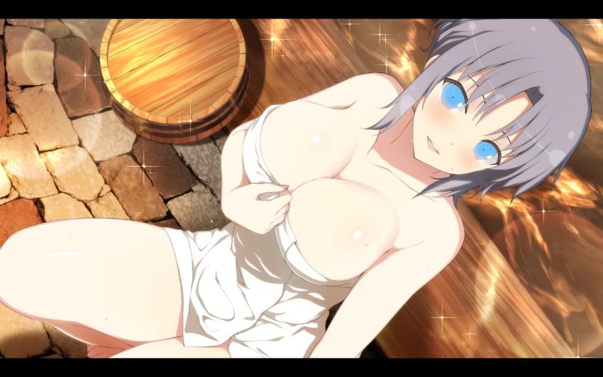 big_breasts blue_eyes huge_breasts senran_kagura thick_thighs yumi_(senran_kagura)