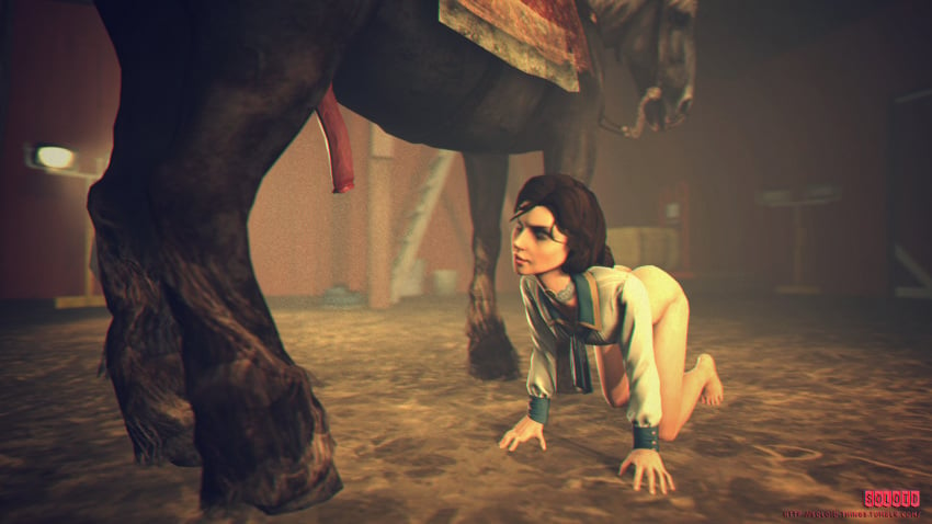 3d bioshock bioshock_infinite elizabeth_comstock female horse soloid source_filmmaker zoophilia