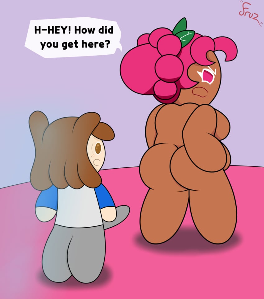 big_ass cookie_run cookie_run_kingdom english_dialogue fruztal hollyberry_cookie milf oc pink_hair