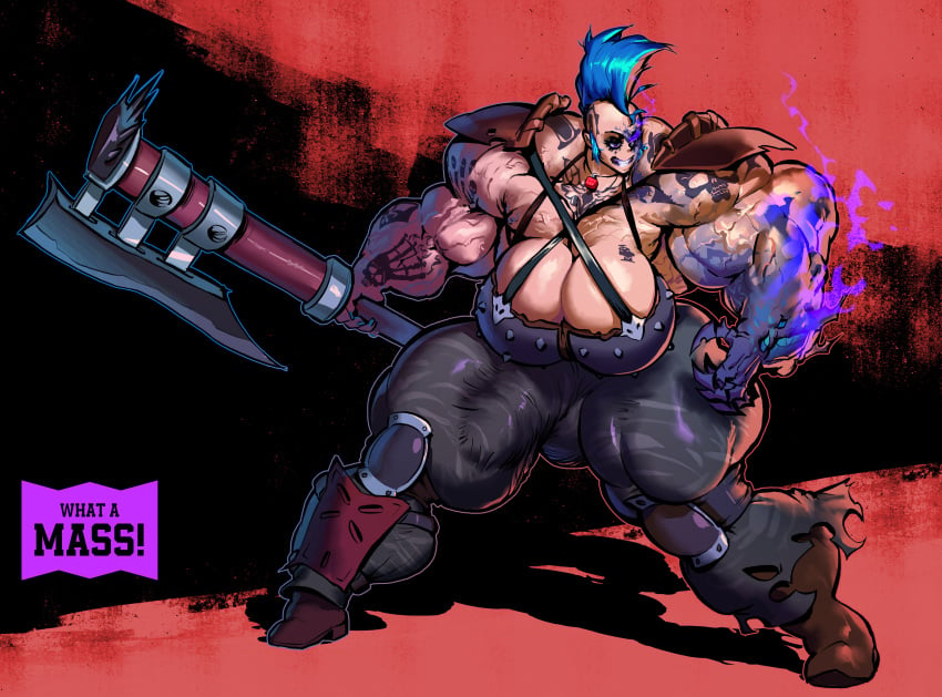 1futa 1girls 2d 2d_(artwork) 2d_artwork abs absurd_res alternate_version_at_patreon alternate_version_at_source alternate_version_available artist_logo axe biceps big big_ass big_biceps big_breasts big_butt big_muscles blue_hair breasts digital_art digital_media digital_media_(artwork) female futanari huge_cock hyper_muscles hyper_penis mohawk muscle_growth muscles muscular muscular_arms muscular_female muscular_legs muscular_thighs mutant mutation possessed punk_girl thighs tight_clothing veins veiny_muscles warhammer_(franchise) warhammer_40k what_a_mass!