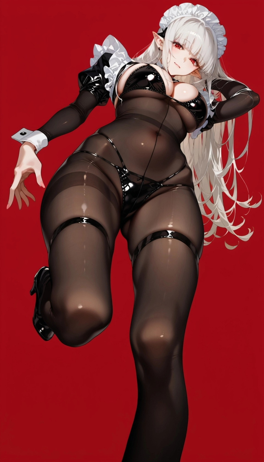 1girls ai_generated anime_style artist_request big_breasts female image_set tagme_(artist) thick_thighs tight_clothing tight_fit white_hair