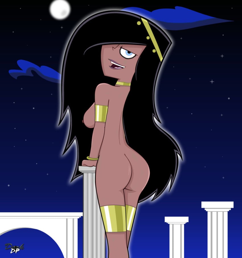 1girls arabian ass big_ass black_hair blue_eyes breasts choker clouds cowboy_shot danny_phantom dark-skinned_female dark_skin darkdp desiree female female_only full_moon gold gold_jewelry hair_over_one_eye human jewelry long_hair medium_breasts moon pillar side_view sideboob signature sky solo standing tagme very_long_hair