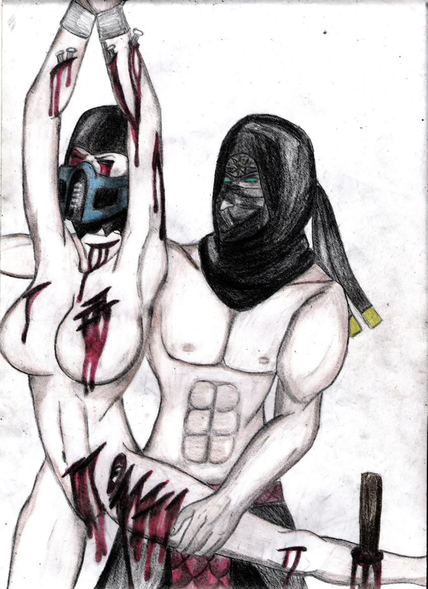 bleeding blood color ermac female gore male mortal_kombat rule_63 sub-zero tagme