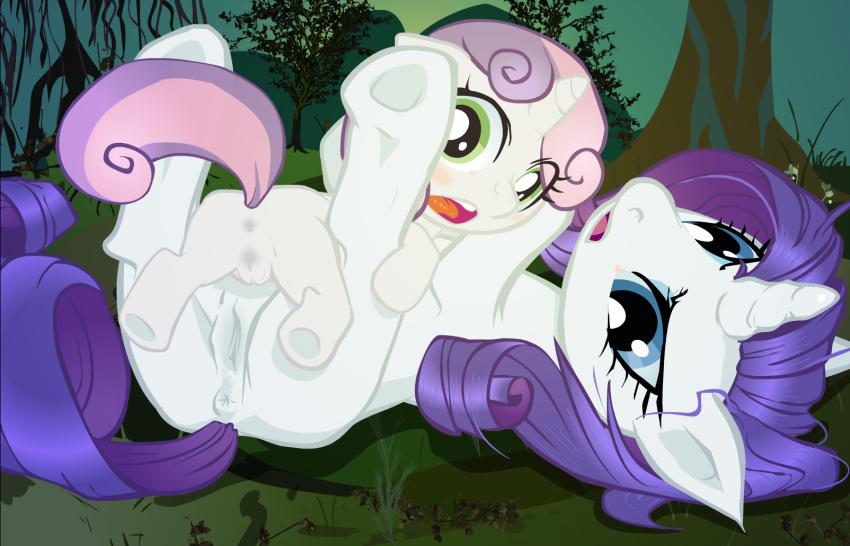 2d bcs female feral friendship_is_magic full_color my_little_pony quadruped rarity_(mlp) smooth_skin sweetie_belle_(mlp)