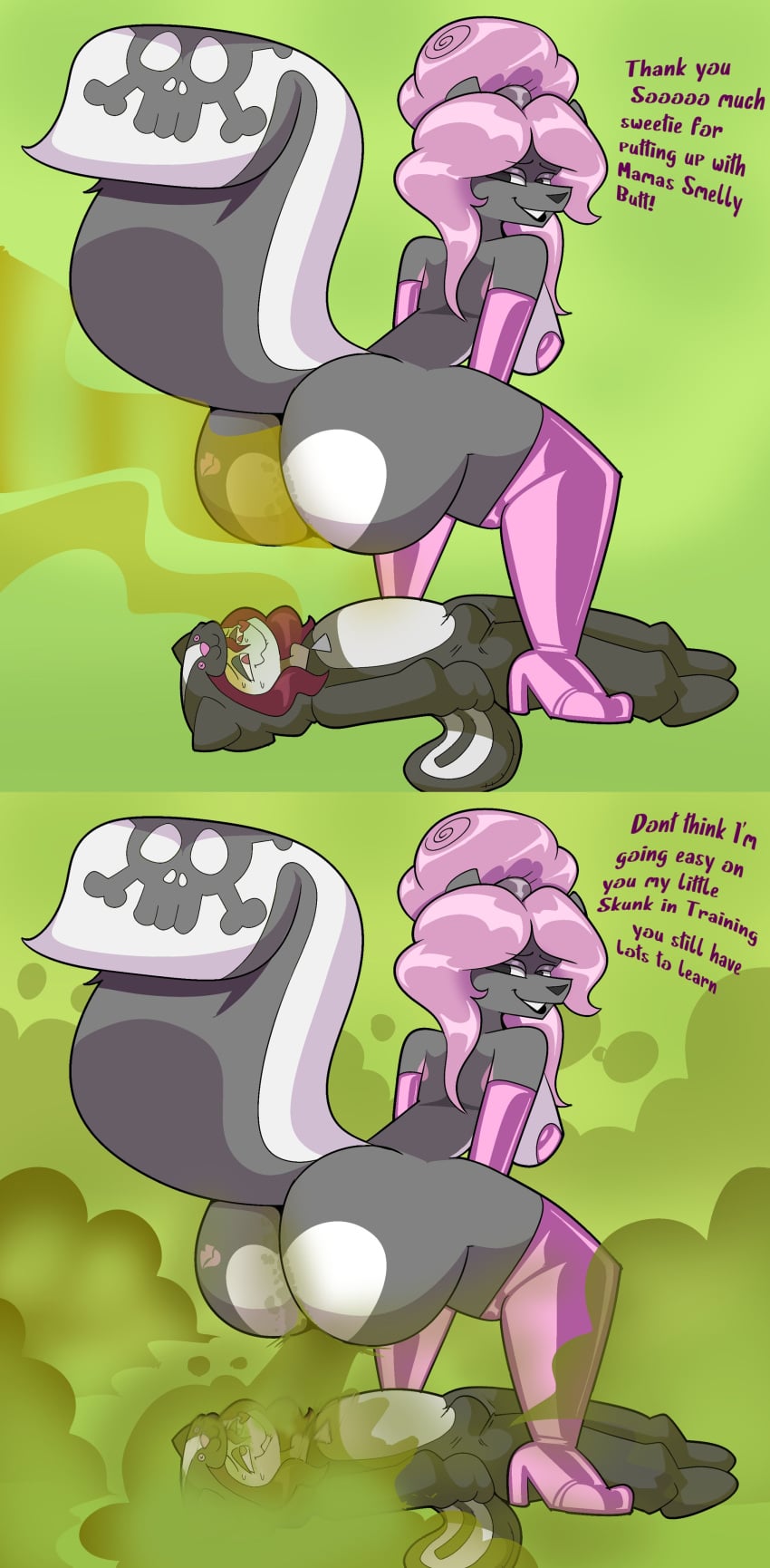 1boy 1boy1girl 1girls 2d 2d_(artwork) anthro anthro_dominating_anthro anthro_female anthro_on_anthro anthro_only anthro_sub anthrodom ass ass_bigger_than_head ass_cleavage ass_crack ass_focus big_ass big_hips big_thighs bigger_female black_eyes boobs boobs_and_butt_pose booty booty_focus breasts breasts_bigger_than_head butt_crack buttsharb colored_background comic comic_page costume covered_nipples dark-skinned_female dark_skin dialogue edit edited enjoying enjoying_farting enjoying_farts fart fart_cloud fart_everywhere fart_fetish farting farting_in_face farting_on_another farting_on_face farts female female_focus femdom fox fox_boy furry furry_female furry_only gas gassy gassy_ass gassy_female green_background green_fart green_gas grey_and_white_fur hair_bun hair_scrunchie hair_tie hair_tied heart_nipple_covers heart_nipples heels high_heels hips hips_wider_than_shoulders hypnotic_fart hypnotic_gas kiss_mark kiss_mark_on_ass larger_female latex latex_gloves latex_legwear latex_thighhighs long_hair loving loving_gaze malesub milf mommy mommy_dom mommy_kink motherly naked naked_female nipple_covers nipple_stickers no_bra no_panties pink_hair pink_heels pink_high_heels pink_sleeves pink_thighhighs raised_tail raising_tail red_hair rubber rubber_boots rubber_gloves seducing seductive seductive_eyes seductive_look seductive_pose seductive_smile skull skull_on_fur skull_symbol skunk skunk_costume skunk_ears skunk_girl skunk_spray skunk_stripe skunk_tail sleeves smell smelly smelly_ass smelly_farts smile smiling smug smug_face squiddy62 stink stink_fumes stink_lines stinky stinky_ass stinky_fart tail_raised thick thick_ass thick_hips thick_thighs thighhighs thighs thighs_bigger_than_head trance twitter_link yellow_fur