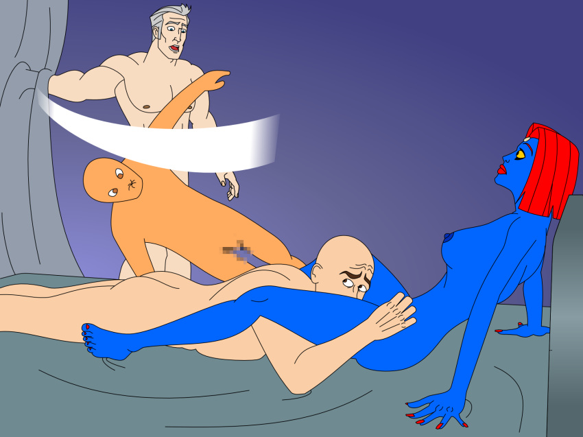 censored erik_lehnsherr female lannad magneto marvel max_eisenhardt mystique nipples professor_xavier raven_darkholme x-men yellow_sclera