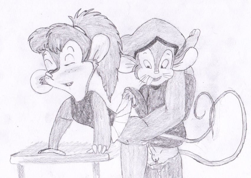 an_american_tail anthro bottomless brother brother_and_sister brother_penetrating_sister clothes clothing female fievel_mousekewitz fur furry_ears greyscale incest male mammal monochrome mouse raised_leg rodent round_ears sex sister sleep_sex sleepy straight tagme tail tanya_mousekewitz