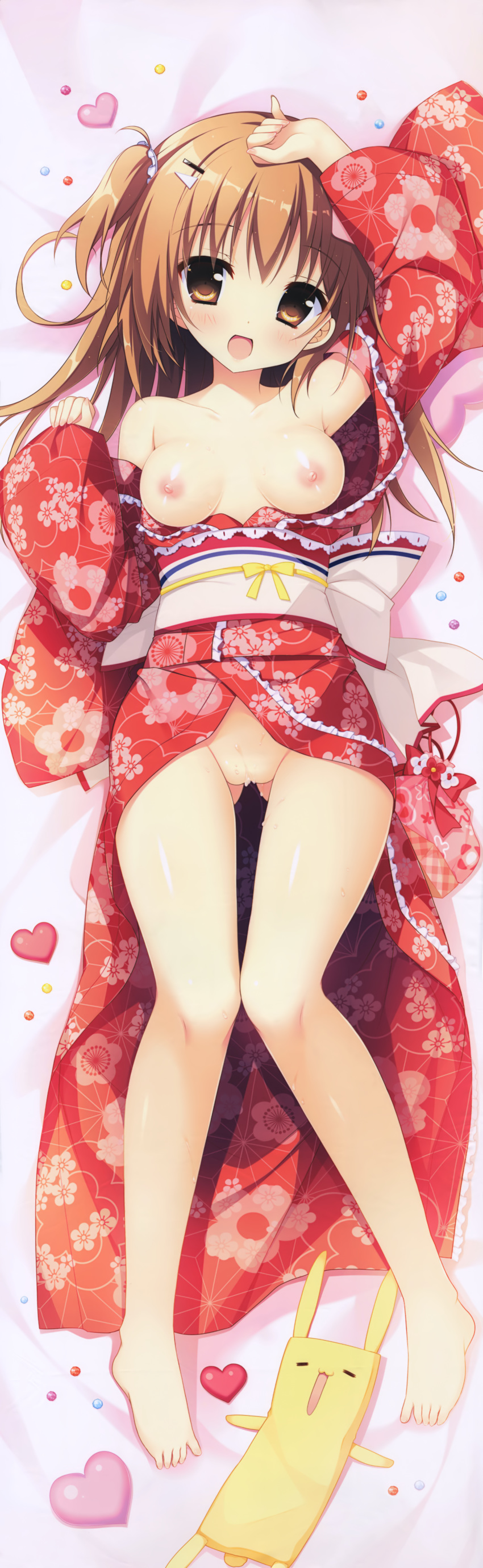 dakimakura female heart natsuiro_kokoro_log ominae_rin shiromochi_sakura yukata