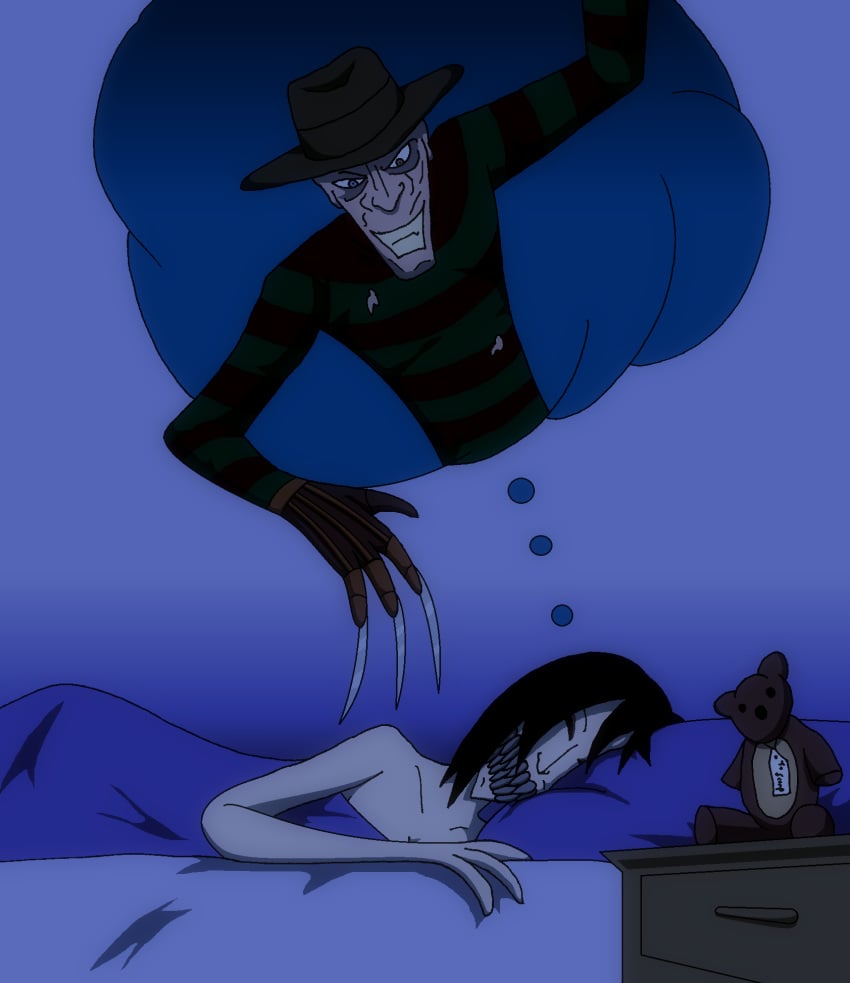 2d aragen araghenxd female freddy_krueger male mileena mortal_kombat nightmare_on_elm_street sleeping_naked sleeping_nude