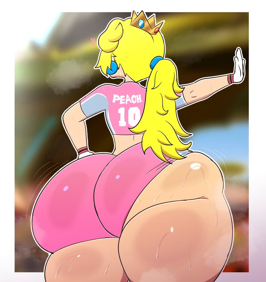 alternate_version_available ass asstronsfw big_ass big_butt blonde_female blonde_hair breasts bubble_butt canonical_scene crown female floating_heart floating_hearts hair heart hearts huge_ass hyper_ass mario_(series) mario_strikers mario_strikers_peach_back_view_redraw_(meme) massive_ass massive_butt nintendo pink_clothing pink_shirt pink_shorts princess princess_peach rear_view sassy smelly_ass sniffable_ass solo sweatdrop sweating sweaty sweaty_body sweaty_butt tagme thick_ass thick_thighs