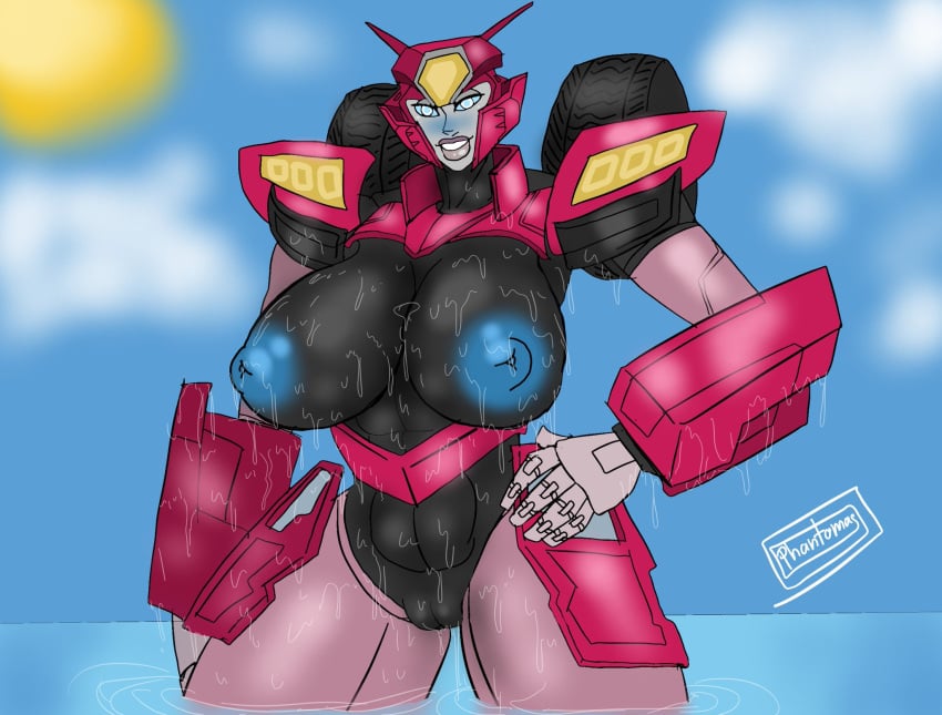 2024 2d 2d_(artwork) 2d_artwork areola areolae big_breasts breasts_bigger_than_head cybertronian elita_one female nickelodeon nipples paramount_pictures phantomas(artist) pink_body robot robot_girl thick_thighs transformers transformers_earthspark