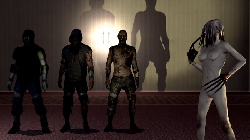 1girls 3boys 3d completely_nude completely_nude_female female garry's_mod hunter_(left_4_dead) left_4_dead left_4_dead_2 male nude nude_female the_witch witch_(left_4_dead) zombie zombie_boy zombie_girl