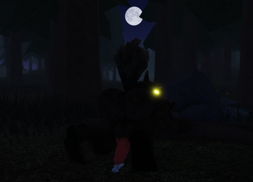 3d 3d_(artwork) ass ass_focus back balls balls_deep cum cum_drip eyes forest looking moon night penis roblox roblox_avatar roblox_myth tail trees werewolf werewolf_intersex wtf yellow_eyes