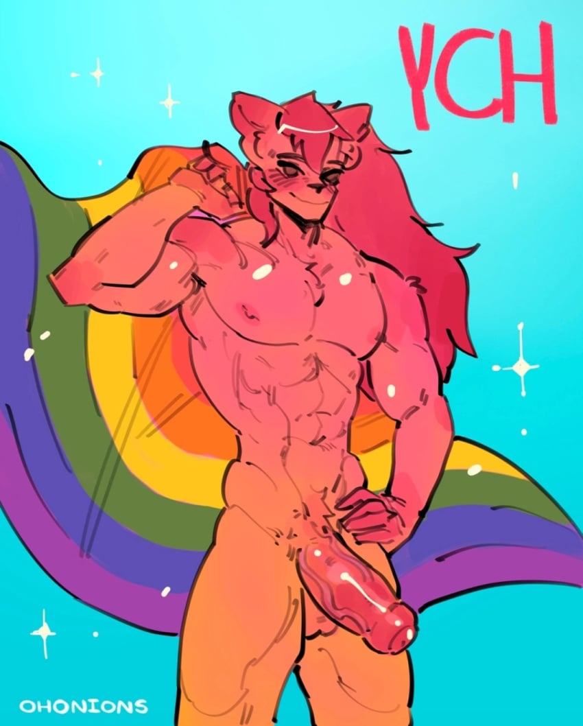 anthro big_balls big_penis big_thighs female hand_on_hip lgbt lgbt_history_month lgbt_pride lgbt_pride_colors lgbt_pride_month lgbtq lgbtq+ long_hair male muscular muscular_anthro muscular_arms muscular_male ohonions penis pride_color_flag pride_colors pride_flag pride_month proud ych ych_(character)