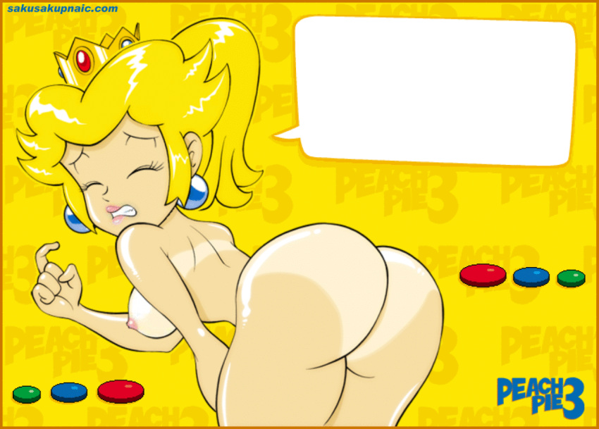 animated ass breast mario_(series) naked nintendo nude princess_peach sakurakasugano slap spanking super_mario_bros._3 tanline