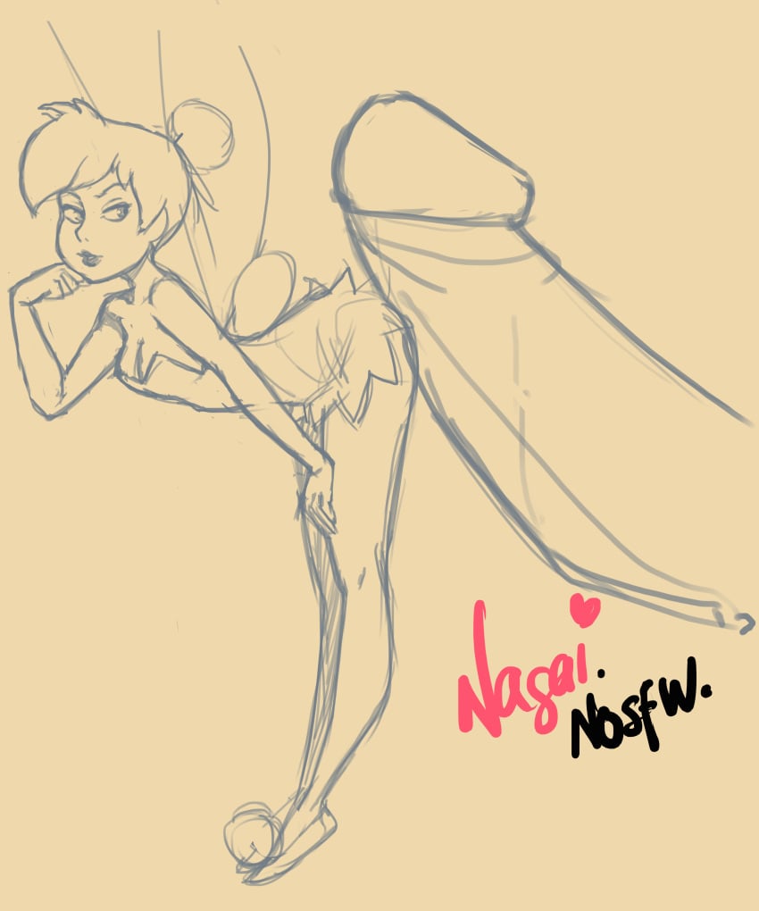 buttjob disney disney_fairies faceless_male fairy female imminent_anal little_girl micro_female minigirl monochrome nagainosfw penis peter_pan_(disney) rough_sketch size_difference small_female small_girl straight tinker_bell tiny_female tiny_girl wings