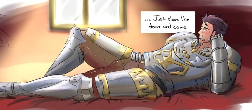 balls bara big_penis blush bulge facial_hair fire_emblem flaccid male male_only muscles muscular nintendo penis solo solo_male sweat tugfx8 zelot_(fire_emblem)