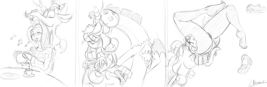 1boy 1girls ass discord_(mlp) draconequus female_prey fluttershy_(mlp) friendship_is_magic human human_prey humanized legs male/female male_pred monster_pred my_little_pony natsumemetalsonic oral_vore sketch struggling struggling_prey swallowing unwilling_prey vore