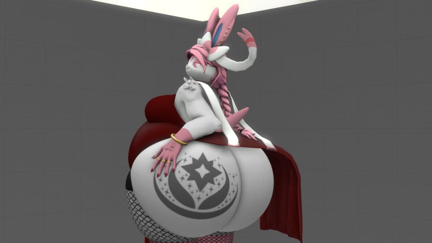 big_ass bubble_butt busty_boy huge_ass hyper_ass kingofthekabuto moobs overweight pokemon pokemon_(species) queenofthekabuto sylveon thick_thighs wide_hips