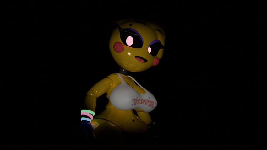 animatronic chibi clothed eye_contact five_nights_at_freddy&#039;s girl pov solo tongue_out toy_chica_(eroticphobia) toy_chica_(fnaf)