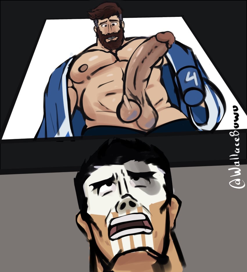 balls bara beard big_penis boner erection face_paint facial_hair fantastic_four frank_castle male male_only marvel marvel_comics marvel_rivals mr_fantastic mr_fantastic_(marvel_rivals) muscles muscular penis punisher punisher_(marvel_rivals) reed_richards tugfx8