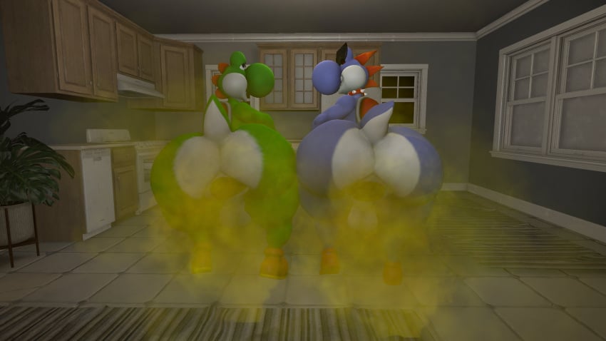 3d_(artwork) anthro anus ass ass_up balls big_butt boshi bottomless building butt_focus clothed clothing digital_media_(artwork) dinosaur duo eyewear fart fart_cloud fart_fetish farting_at_viewer footwear footwear_only genitals hi_res house huge_butt kanebrentkoopa kitchen looking_at_viewer looking_back male male/male mario_bros mostly_nude nintendo prehistoric_species rear_view reptile scalie shoes shoes_only smelly source_filmmaker_(artwork) sunglasses super_mario_rpg_legend_of_the_seven_stars tecbuttlovefa yoshi yoshi_(character)