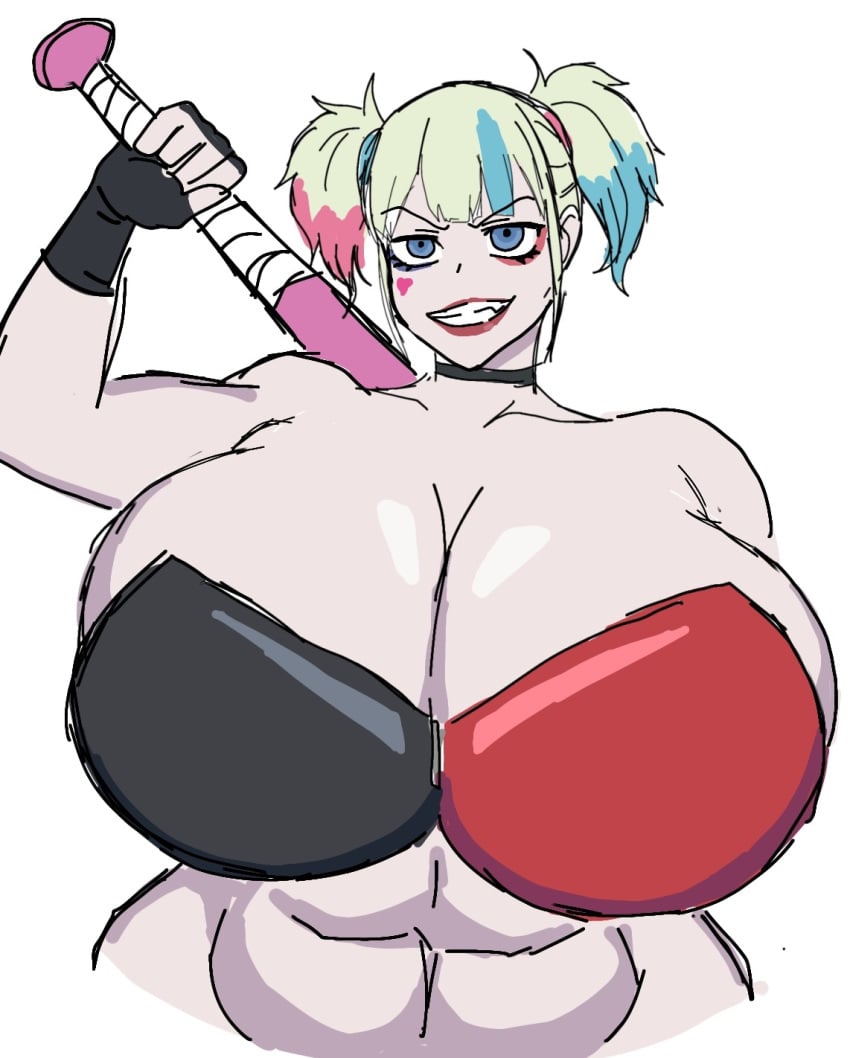 1girls alternate_breast_size batman_(series) big_breasts breasts breasts_bigger_than_head cleavage dc dc_comics female female_only gigantic_breasts harleen_quinzel harley_quinn harley_quinn_(suicide_squad_isekai) huge_breasts large_breasts massive_breasts momiji_(artist) solo solo_female suicide_squad suicide_squad_isekai twitter_link white_female