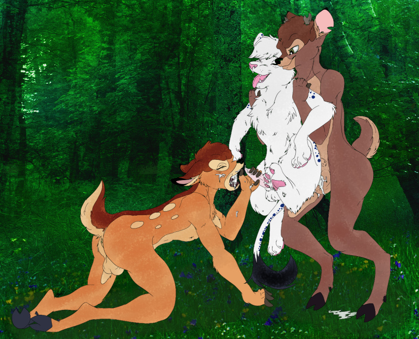 3boys bambi_(character) bambi_(film) cub disney gay male male_only penis ronno tagme testicles yaoi