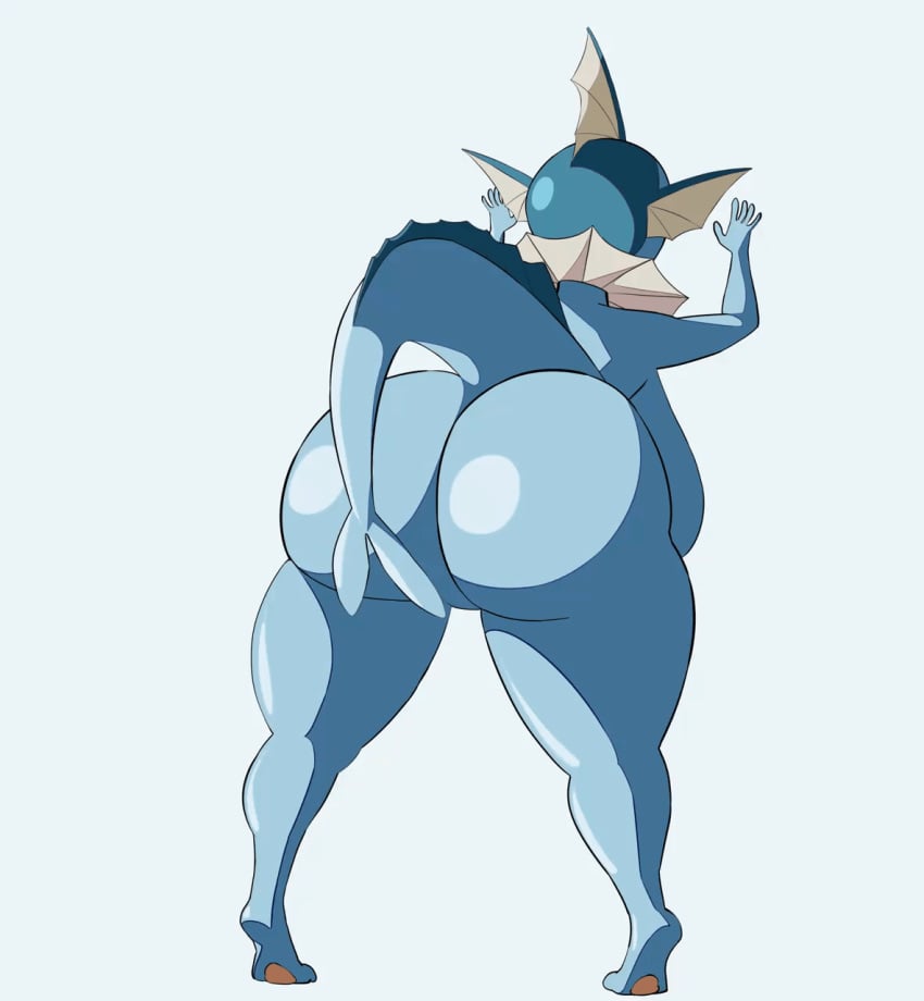 1girls 5_fingers animated anthro ass ass_bigger_than_head ass_shake big_ass big_breasts blue_body bubble_butt eeveelution female fins frills furry game_freak gif hands_on_wall head_fin im_kilroy jiggle jiggling_ass jiggling_breasts loop looping_animation neck_frill nintendo pawpads pokemon pokemon_(species) shaking shaking_butt solo solo_female swaying swaying_breasts tail thick_thighs tiptoes twerking two_tone_body vaporeon white_background