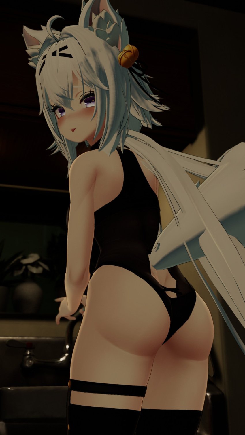 3d ass filian filian_(vtuber) filiannevr one-piece_swimsuit tagme virtual_youtuber vrchat vtuber white_hair