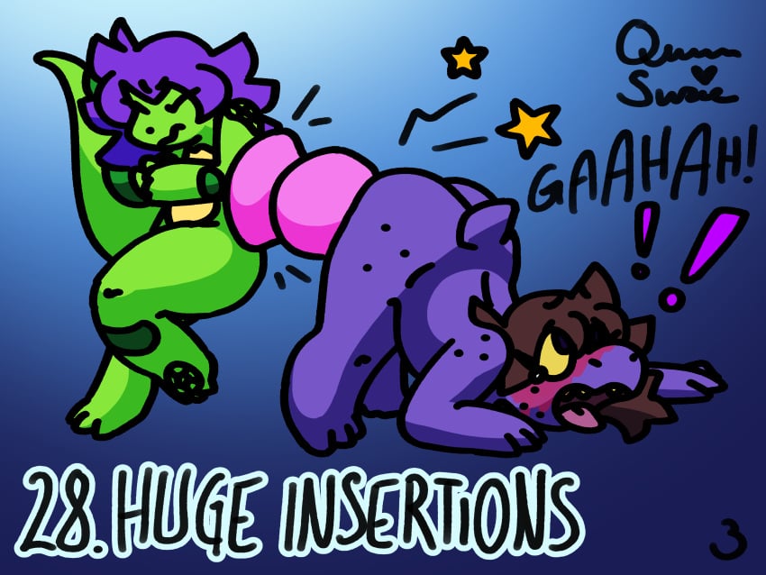 absurd_res ahe_gao anal anal_sex anthro ass_up big_breasts blush bodily_fluids breasts brown_hair deltarune dildo dinosaur duo featureless_chest female female/female flat_chested freckled_face freckled_hips freckles green_body green_spots hair hi_res huge_dildo kinktober kinktober_2024 large_insertion lizard long_hair long_tail looking_pleasured messy_hair moan nude object_in_ass penetration prehistoric_species purple_body purple_hair pushing pushing_in queen_susie reptile scalie sex_toy sex_toy_in_ass sex_toy_insertion sharp_teeth signature slightly_chubby spots susie_(deltarune) tail tears teeth text thick_thighs tongue tongue_out trixie_(queen_susie) undertale_(series) yellow_eyes yellow_sclera yellow_teeth yellow_underbelly