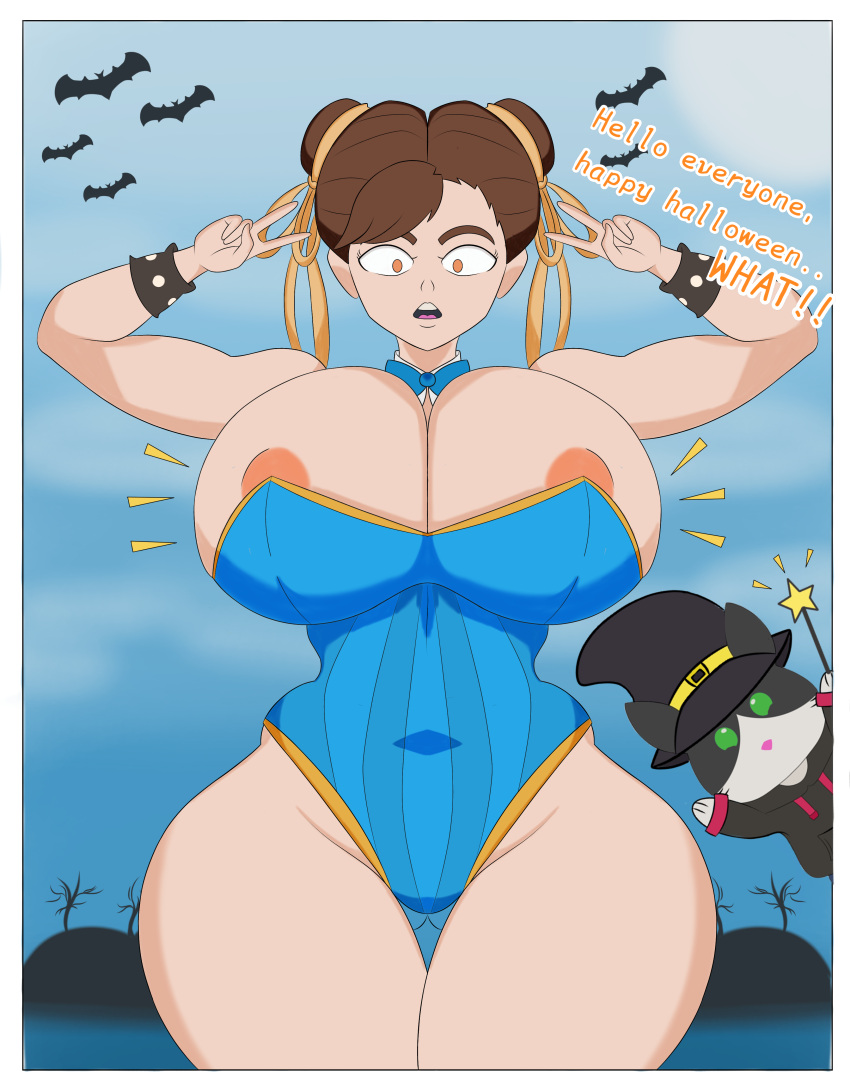 big_breasts chun-li halloween ironfalcon street_fighter